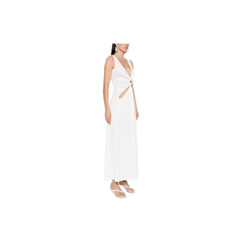 CHRISTOPHER ESBER Stone Cavern Ribbed Maxi Dress-3