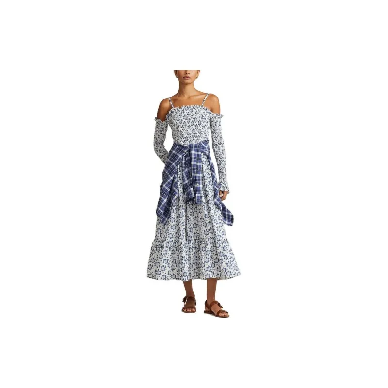 Polo Ralph Lauren Floral print Cold shoulder Midi Dress-1