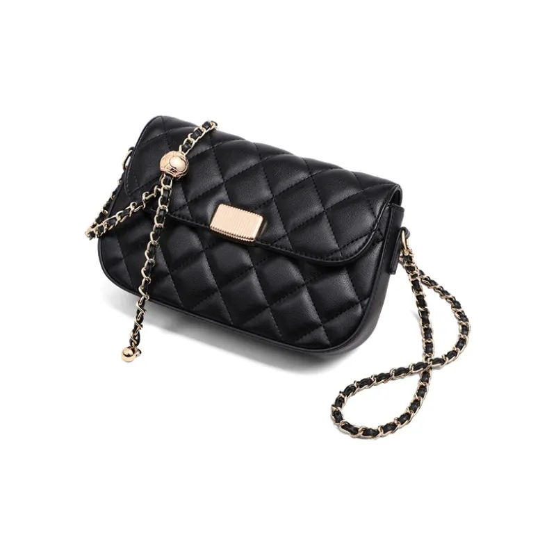 C°BANNER Cow Leather With Synthetic Leather Small Square Bag Shoulder Bag Regular Women's Black-2