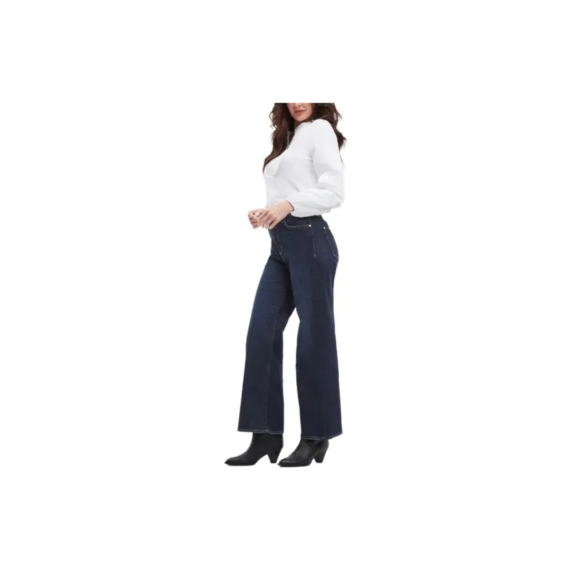 GUESS FW23 Eco High-Rise Wide Leg Jeans Jeans Women's Blue-2