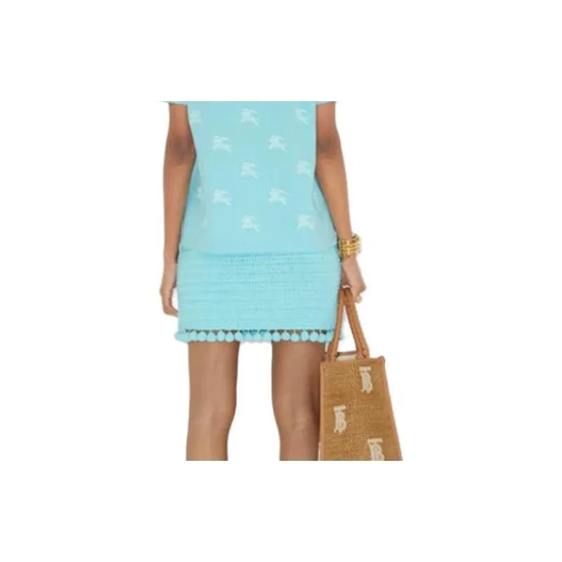 Burberry Equestrian Knight Round Neck T shirt Blue-5