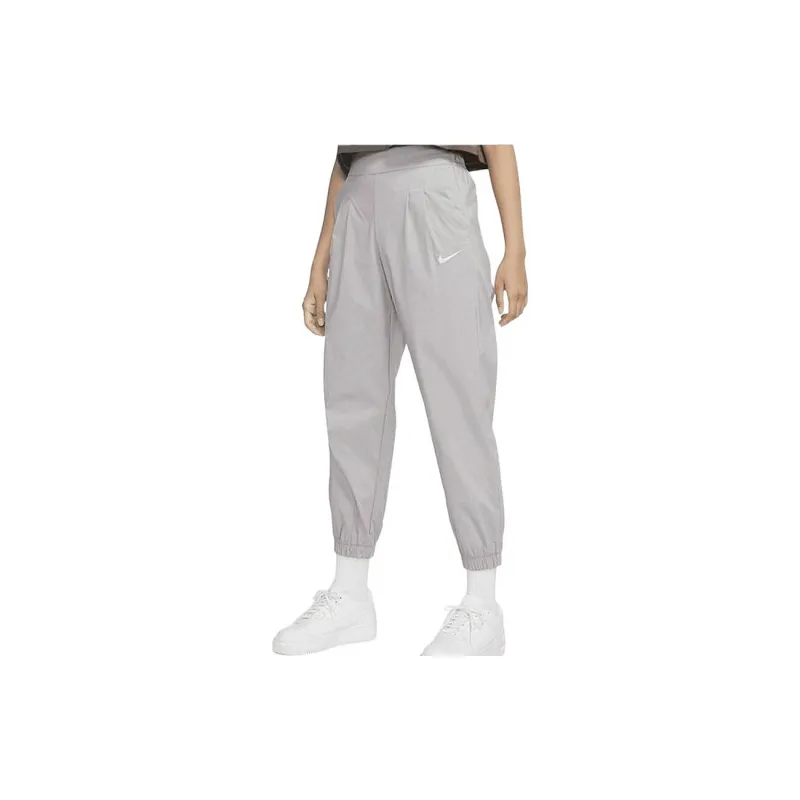 Nike Women'ss Logo Print Mid-Rise Jogger Pants Gray-2