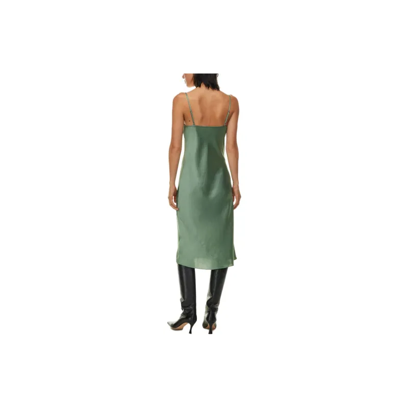 ARITZIA Wilfred Only Slip Satin Midi Dress Slip Dresses Women's Gallery Green/Green Gallery-3