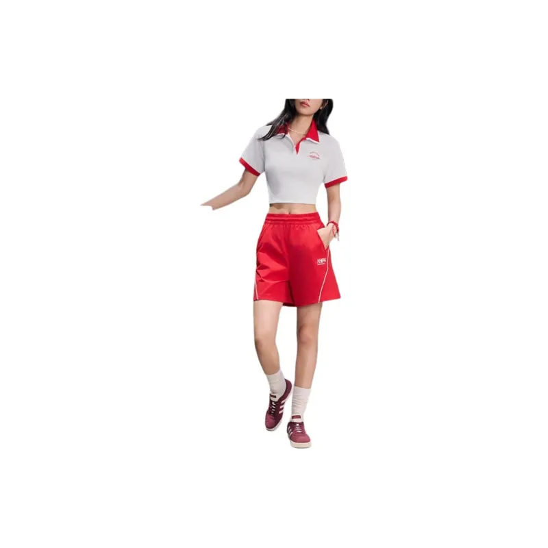 Adidas VERBIAGE WOVEN SHORTS Casual Shorts Women's Light Scarlet-4
