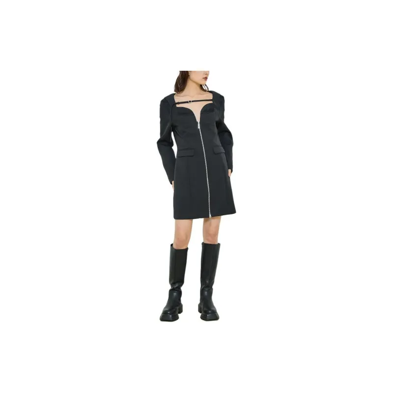 UNITED TOKYO Long Sleeved Dresses Women's Black-3