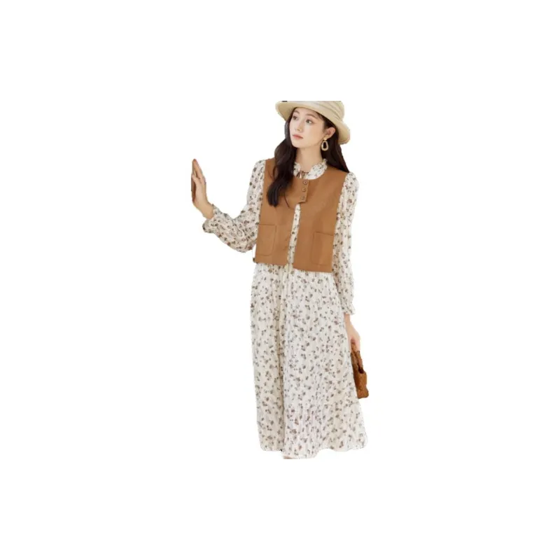 VIMLY Casual Suits Women's Apricot Base Coffee-2
