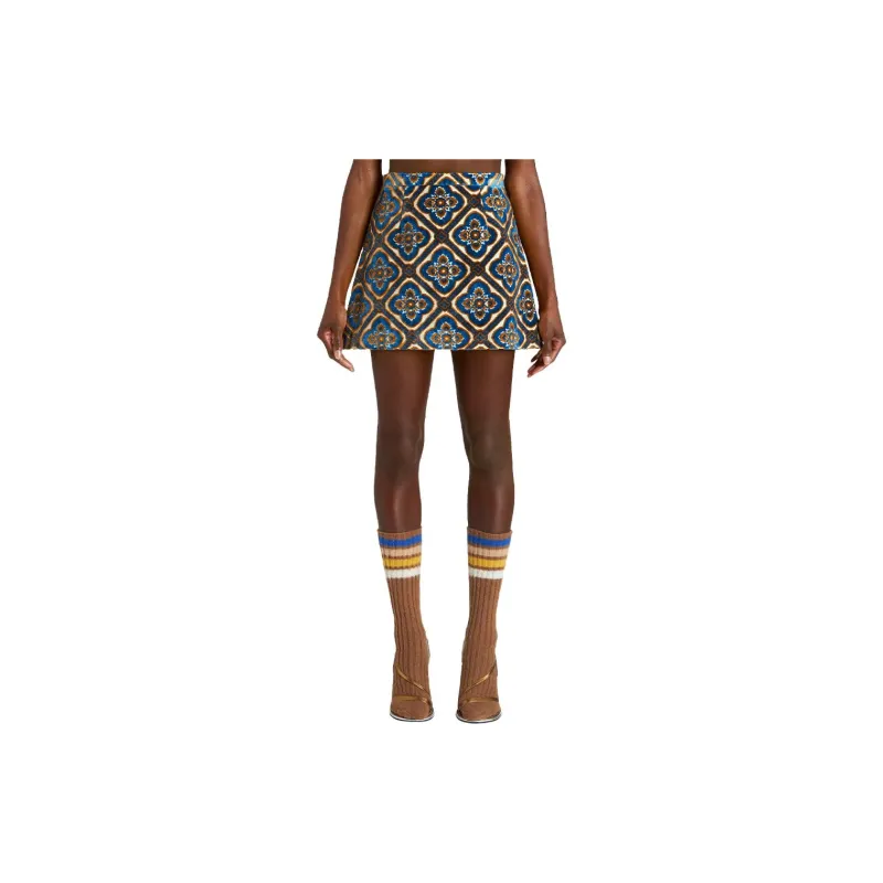 ETRO Graphic patter Velvet effect Skirt-2