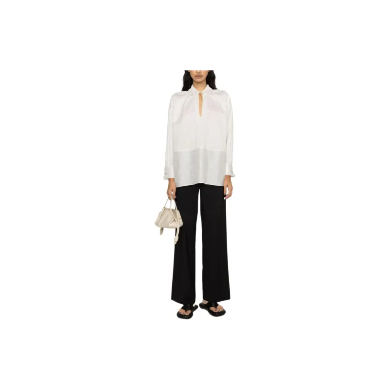 MaxMara Pinstriped Spread collar Shirt-2