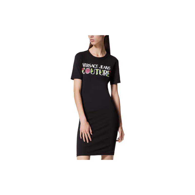 VERSACE JEANS COUTURE SS23 Short Sleeved Dresses Women's Black-3