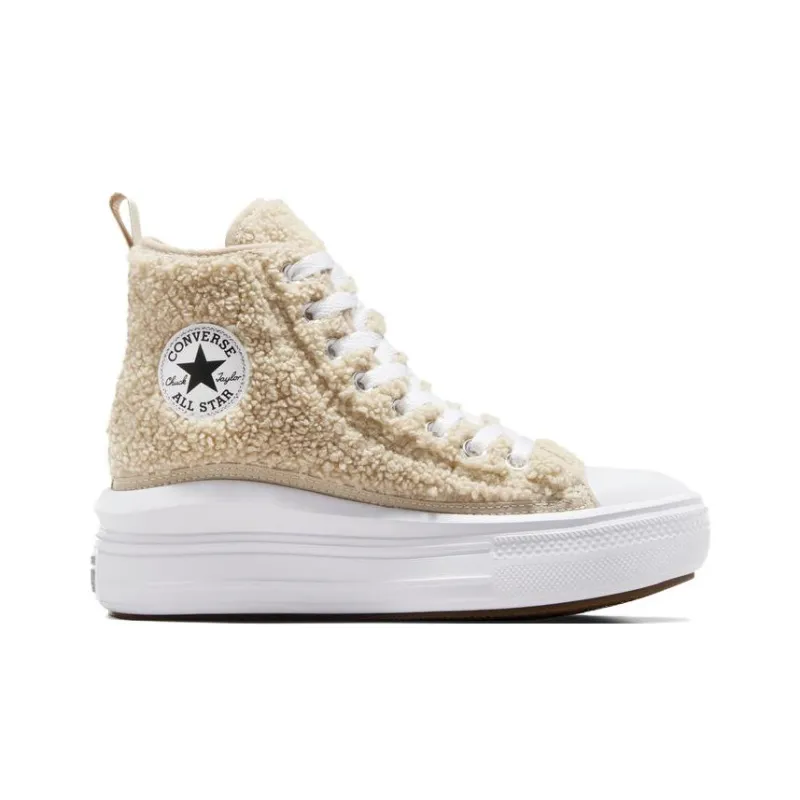 Converse Chuck Taylor All Star Move Platform High GS 'Sherpa   Beach Stone'-1