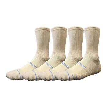 UZPO Basketball Socks Unisex 4 Pack Beige