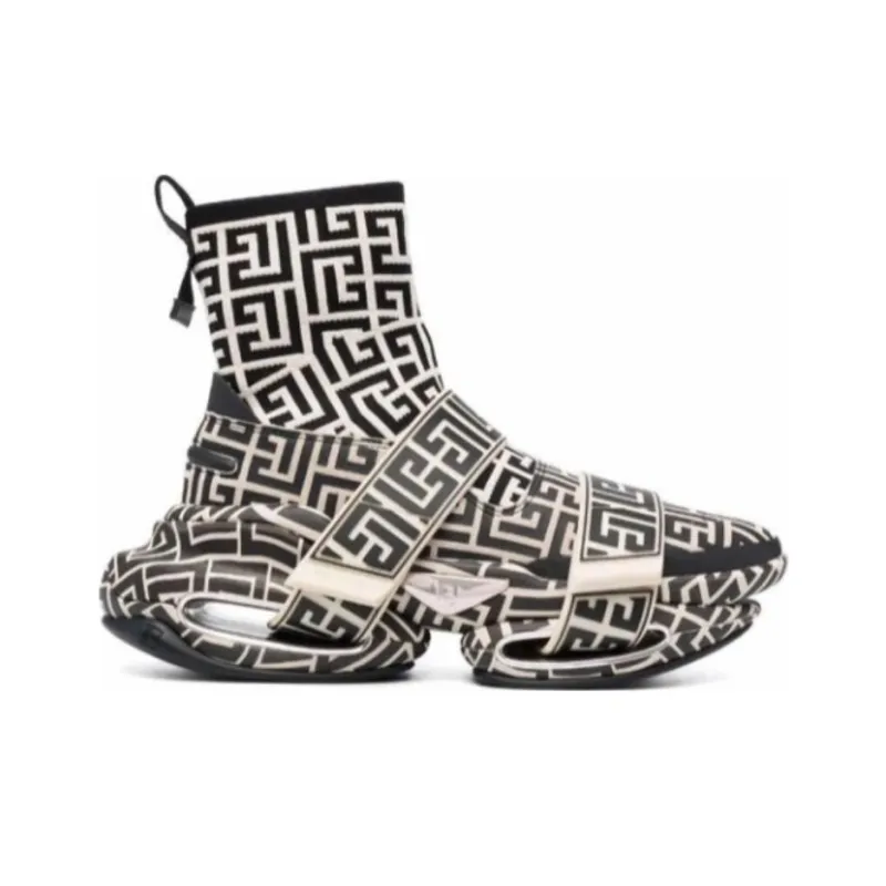 BALMAIN B Bold Abrasion Resistant High Top Chunky Sneakers Women's-1