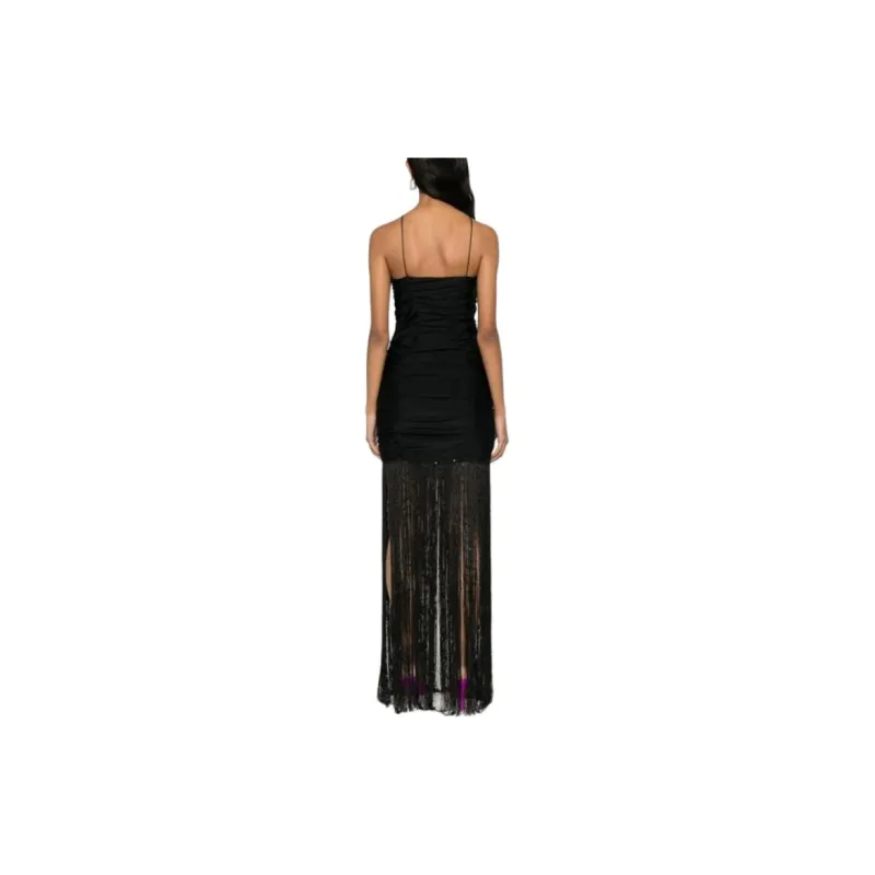 Rotate Sequined Fringed Slip Dress-2