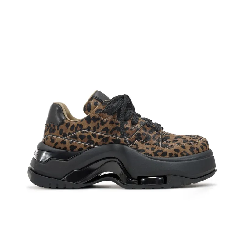 VITTORIO VENTURA Low Top Skateboard Shoes Women's Leopard-1