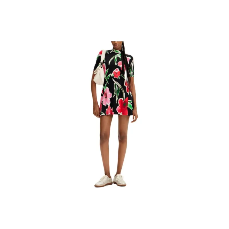 Desigual Short Sleeved Dress Women's Black-3