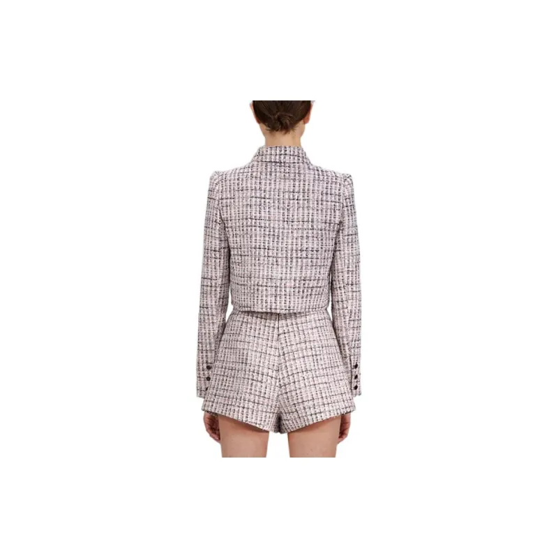 Self-portrait Cropped Coats Women's Gray-3