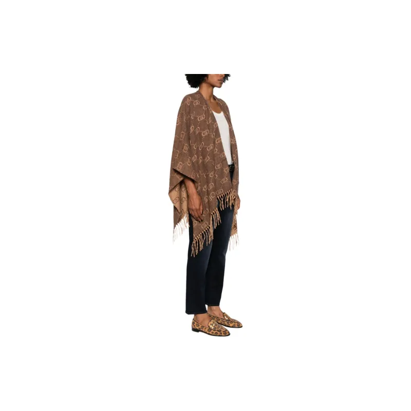 LIU·JO Logo-jacquard Fringed Poncho-3