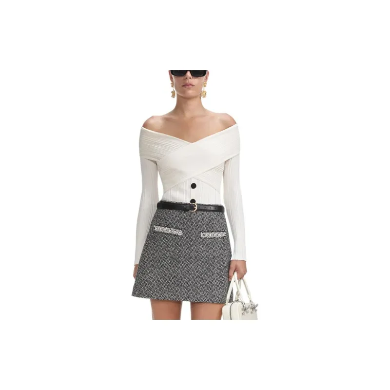 Self portrait Off Shoulder Knitted Top-1