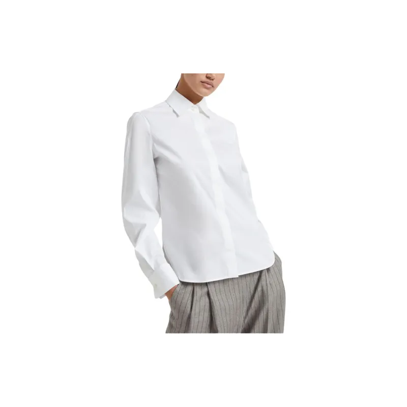 Brunello Cucinelli Embellished Stretch Poplin Shirt-3