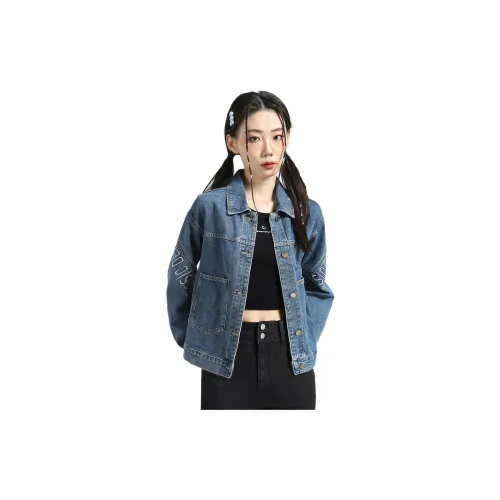 Tonlion Denim Jackets Women's Medium Blue