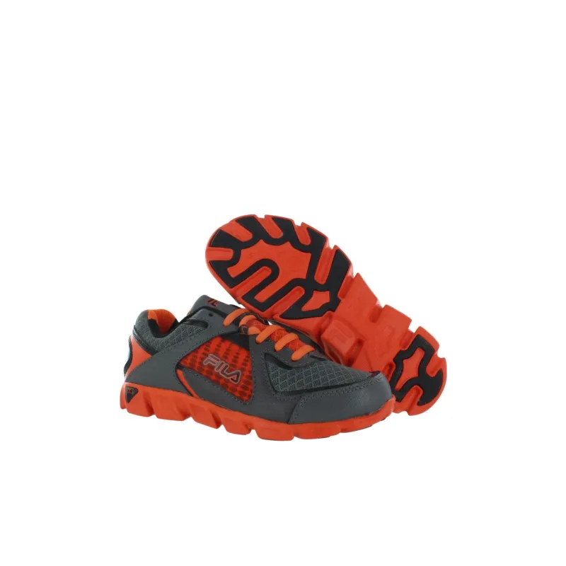 FILA KIDS Ultraloop 2 Slip Resistant Cushioning Low Top Kids' Running Shoes Gray Orange Kids'-3