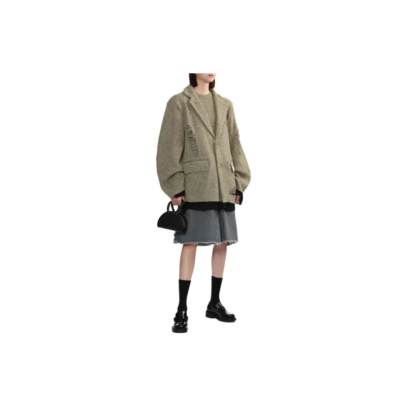 ADER ERROR Denim Shorts Women's Dusty Gray-4
