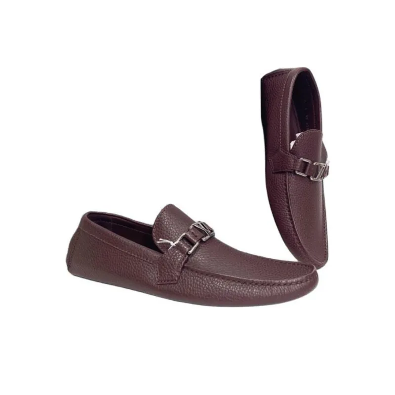 LOUIS VUITTON Gommino Loafers Men's Burgundy-3