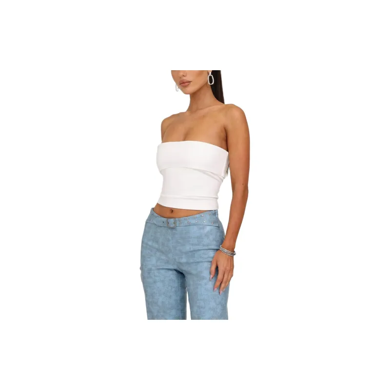 Tiger Mist DARIELLE TOP Strapless Top Women's White-3