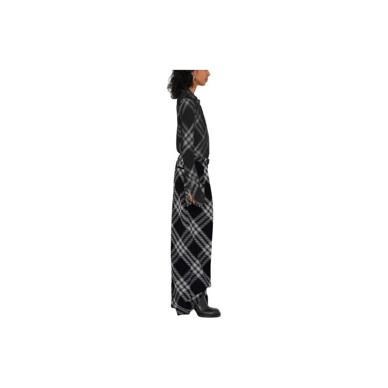 Burberry Vintage Check Wide Leg Trousers-4