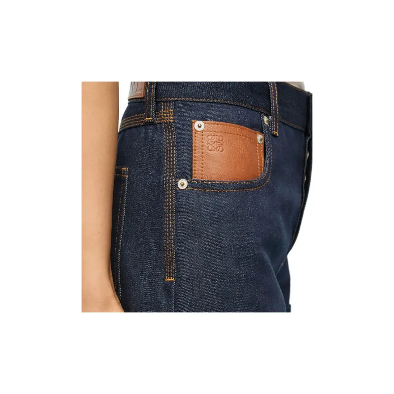 LOEWE Turn Up Shorts 'Raw Denim'-4