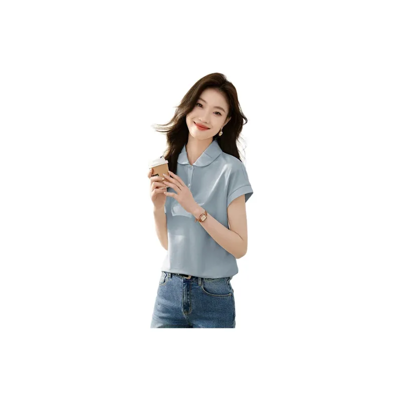 Mo Han Yi Mei Shirt Women's Aqua Blue-1