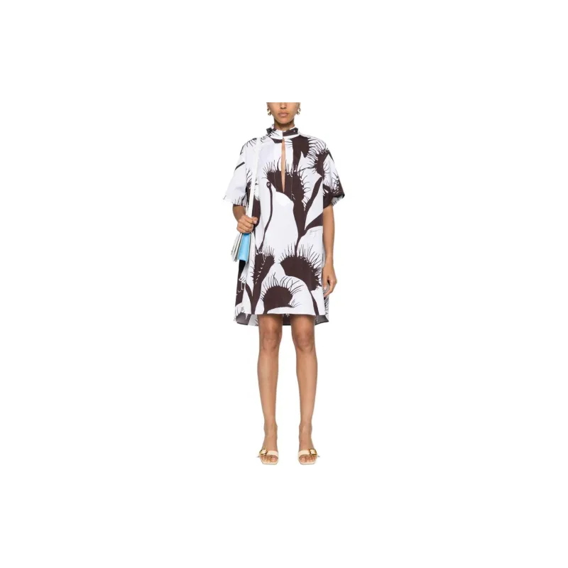 Ferragamo Cropped Venus Print Kaftan-1