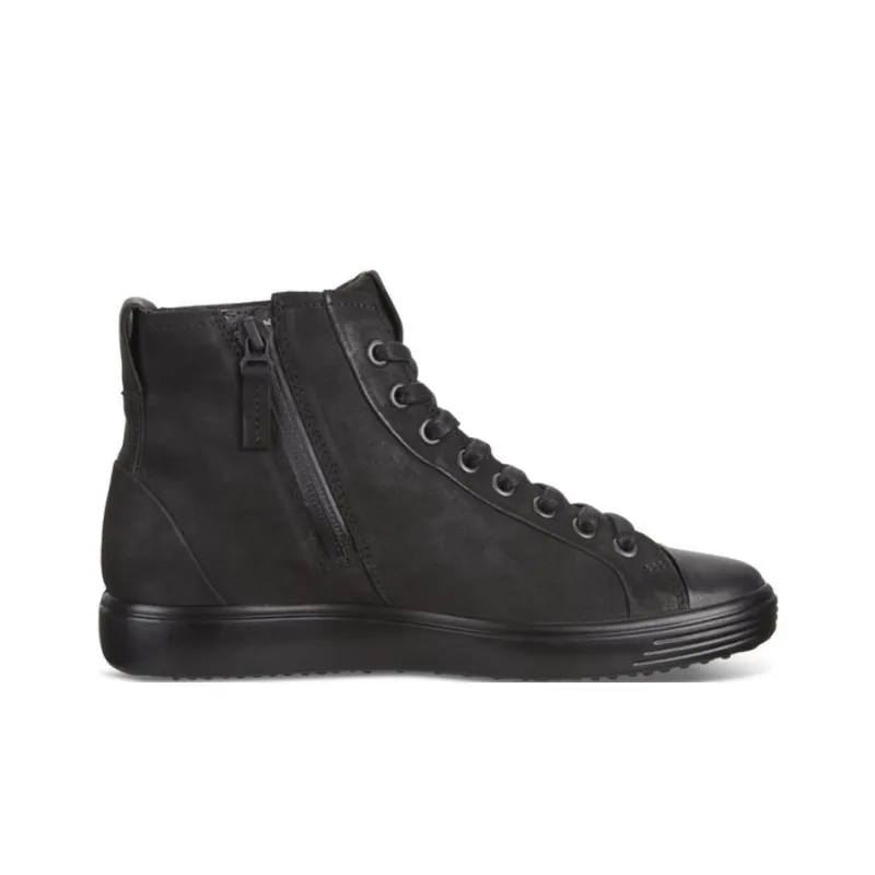 Ecco Soft 7 Anti-Slip Wear-Resistant High-Top Skateboard Shoes Women's Black-1