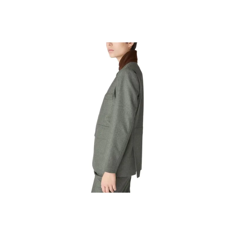 Loro Piana Mini Roadster Jacket Jackets & Coats Women's Gray Green-3