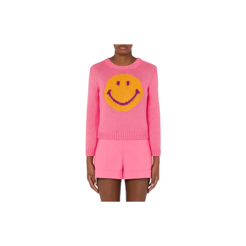 MOSCHINO Smiley Logo Intarsia Crewneck Jumper-1