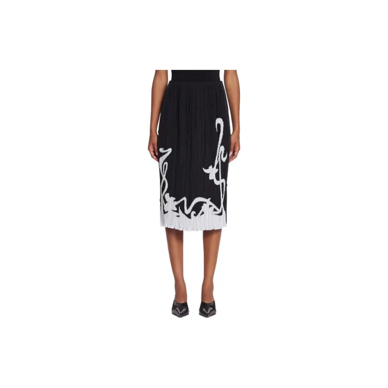 Lanvin Two Toned Straight Hem Pleated Skirt-2