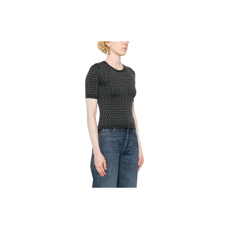 Valentino T Shirt Women's Black Gray Color-4