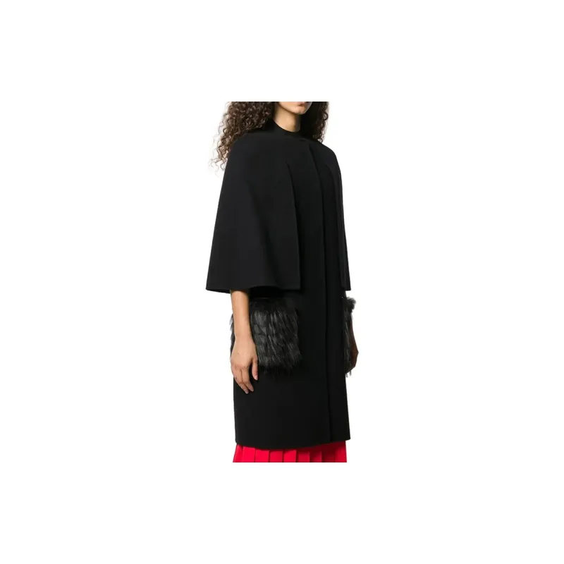 FENDI Coats Women's Black-3
