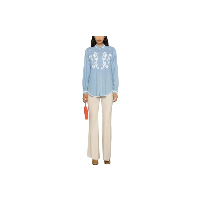 HOLZWEILER W. Hanger Western Appliquéd Denim Shirt-1