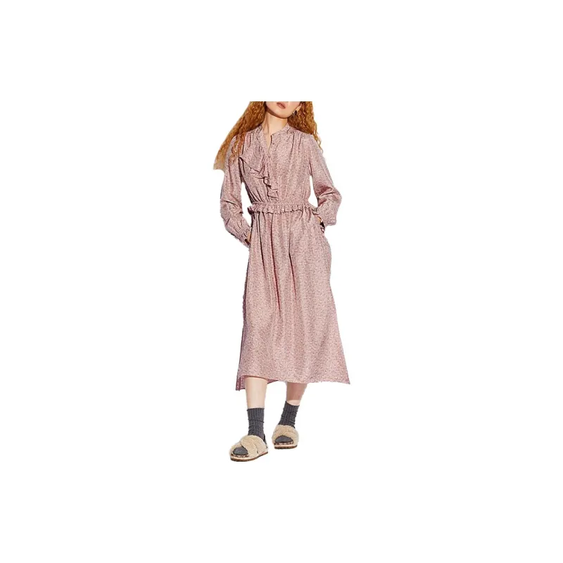 COACH Long-Sleeved Dresses Women's Pink-1