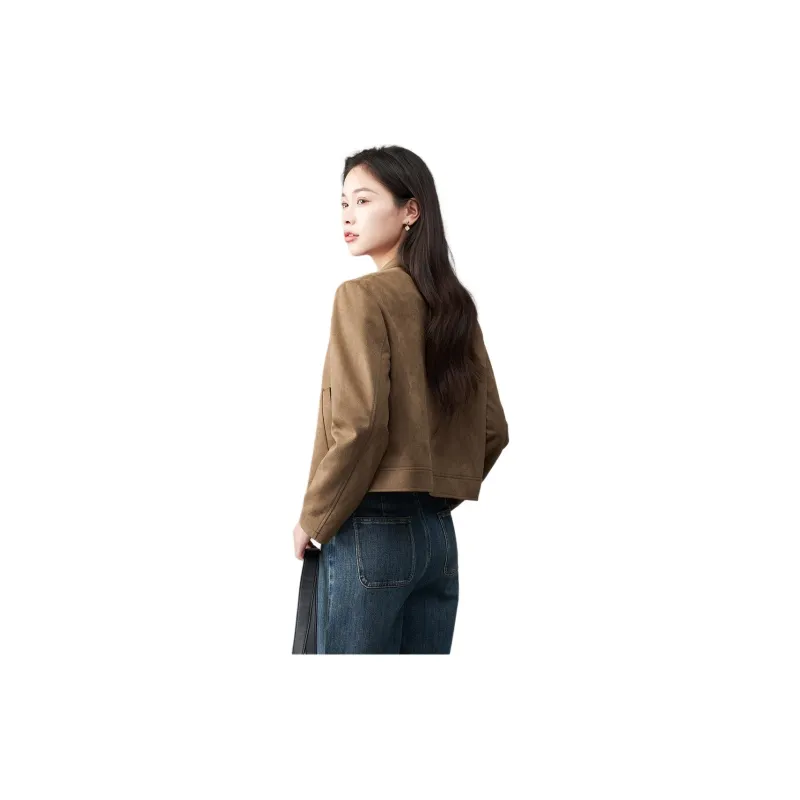 YALIDA Jackets Coats Women's Mocha Coffee-2
