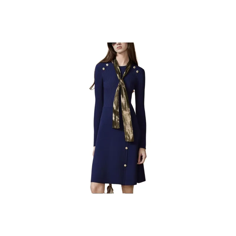 DKNY Long Sleeved Dress Women's Blue-1