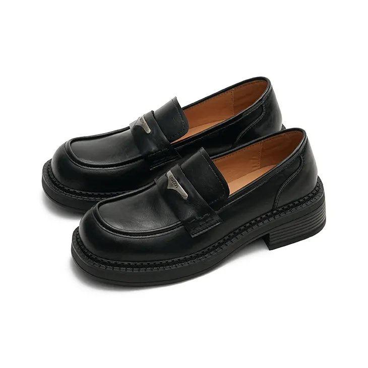MASOOMAKE Loafers Women's Ink Black/Chestnut Shell Brown-1
