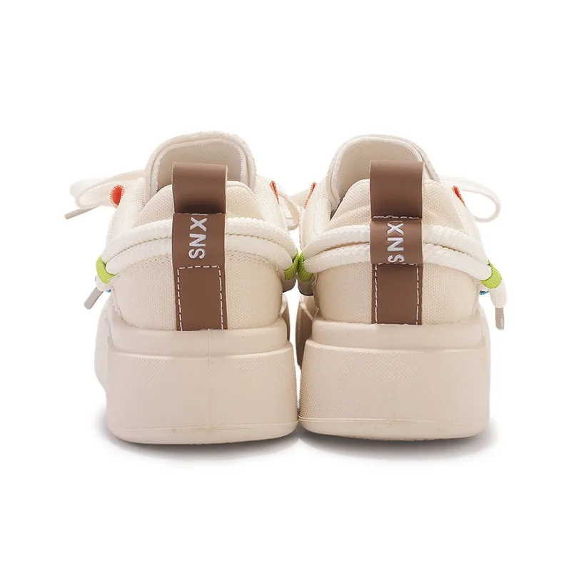 SNXR Cushioned Wear Resistant Lightweight Slip Resistant Low Top Skateboard Shoes Women's Beige-6