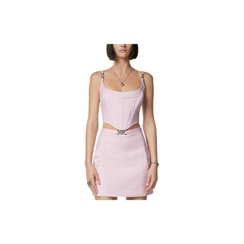 VERSACE Gingham print Corset Top-1