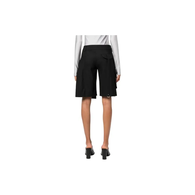 OFF WHITE High Waist Pleated Cargo Shorts-2