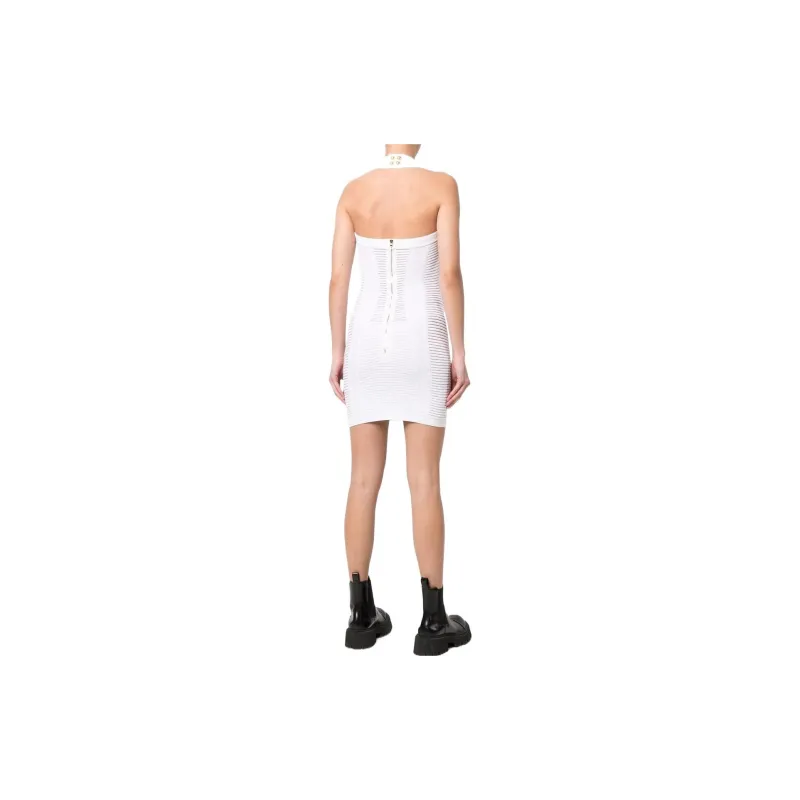 BALMAIN Sleeveless Dress Women's White-2