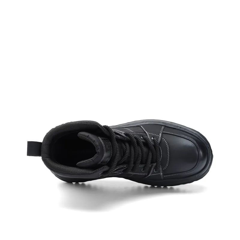 FAIRWHALE High Top Skateboard Shoes Men's Black-4
