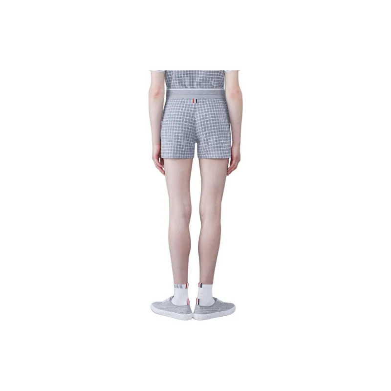 THOM BROWNE Checked Tweed Drawstring Shorts-2