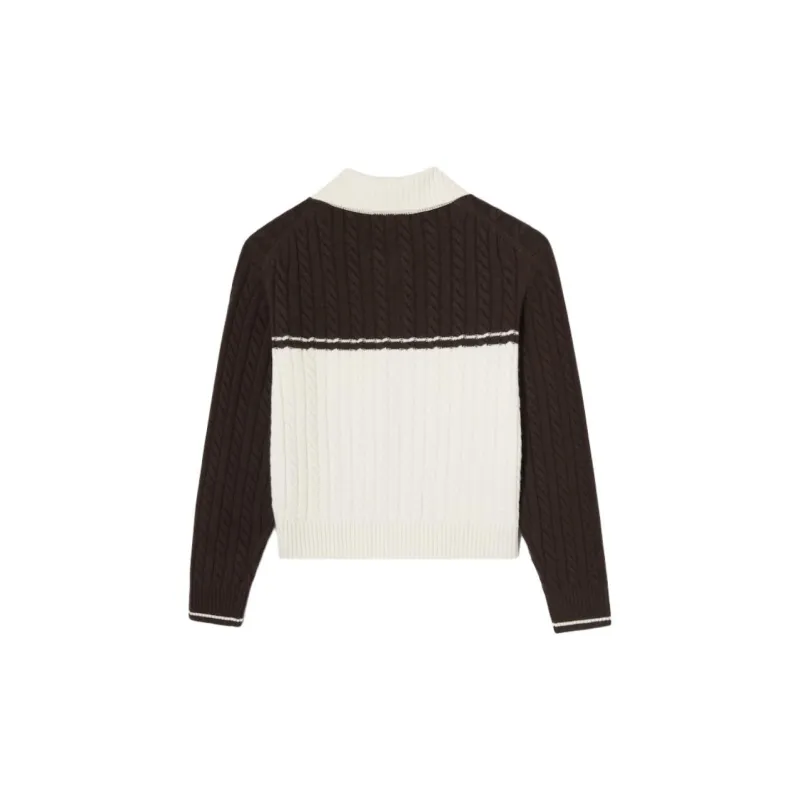 LACOSTE Sweater Women's Brown/White-1